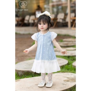 [HUMYNGO] - Váy liền cộc tay họa tiết nơ xinh 𝗕𝗶̀𝗻𝗵 𝗠𝗶𝗻𝗵, chất thô mềm cho bé gái 2 - 7 tuổi phong cách dễ thương [V139]