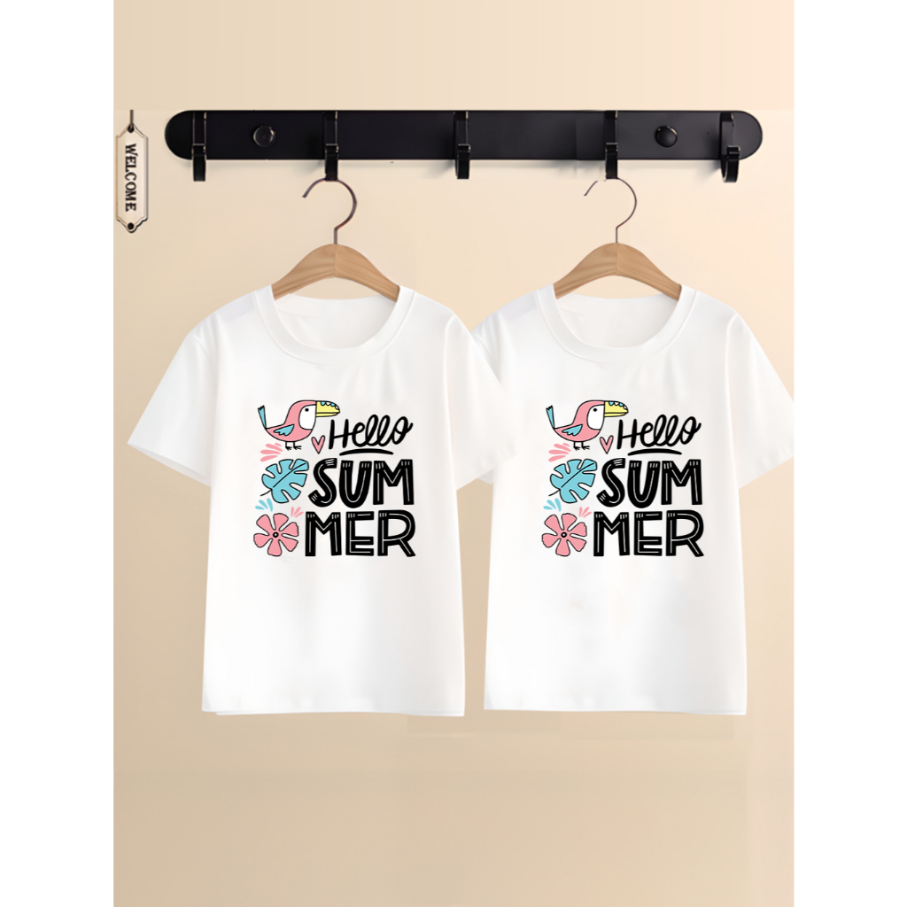 Áo nhóm, áo thun team nhóm gia đình, đồng phục gia đình HELLO SUMMER áo du lịch hè vải cotton mềm mịn nhiều mẫu TA0104