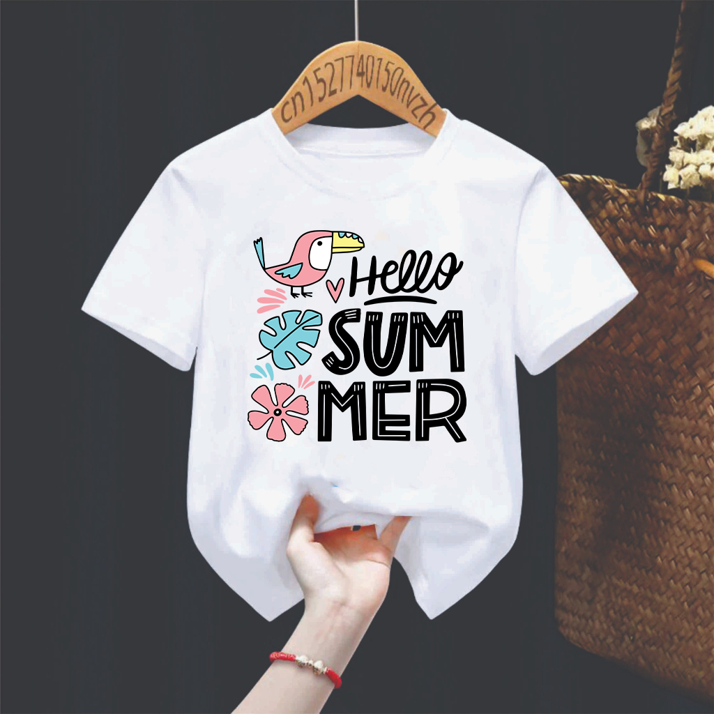 Áo nhóm, áo thun team nhóm gia đình, đồng phục gia đình HELLO SUMMER áo du lịch hè vải cotton mềm mịn nhiều mẫu TA0104
