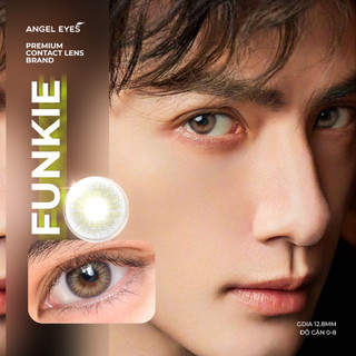 Kính áp tròng xám tây tự nhiên Angel Eyes Funkie có độ cận 0-8 | Lens cận màu xám đường kính bé 12.8