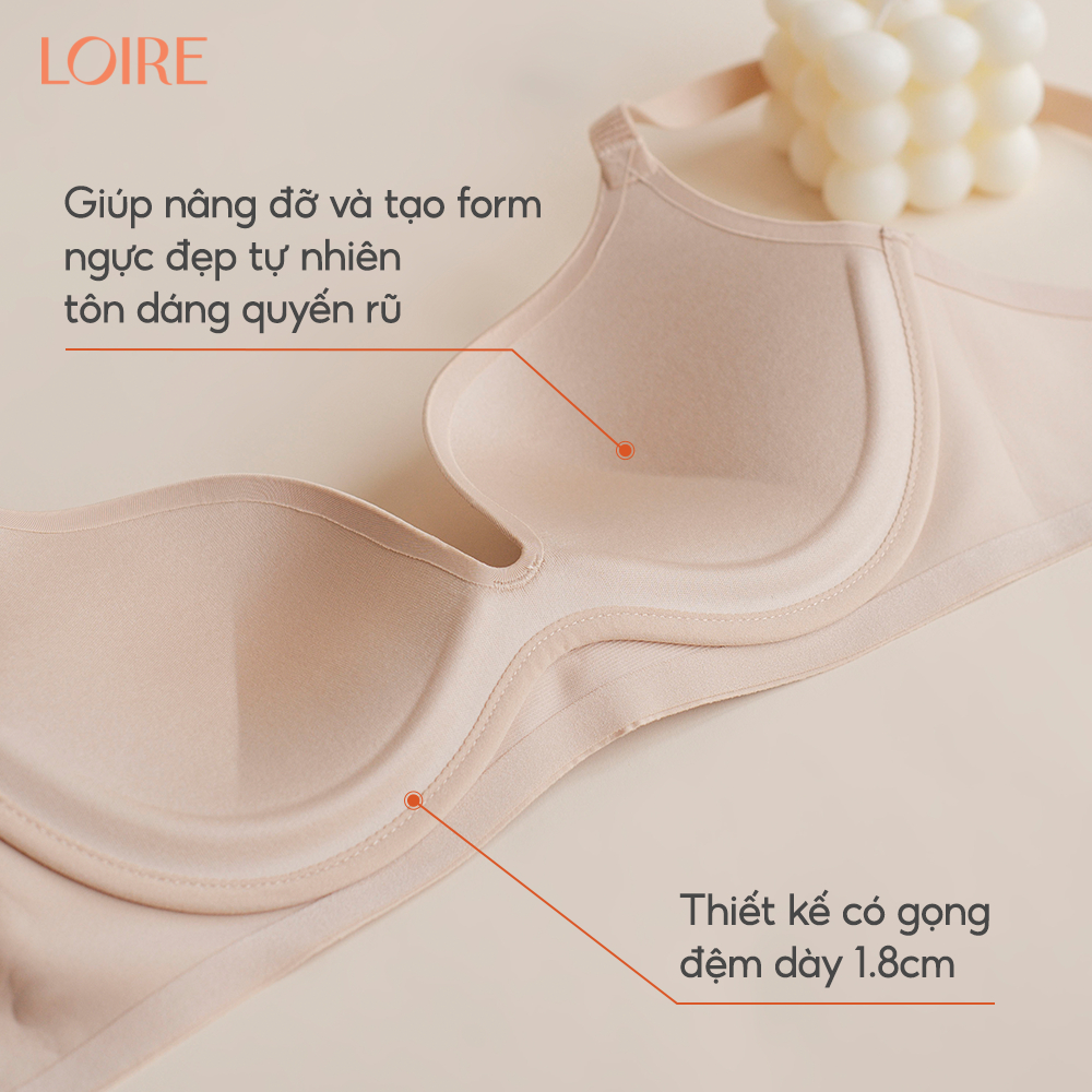 [Áo Lót Mặc Áo Dài]Áo Lót Có Gọng Đệm 1.8cm Loirechic Cup Chéo, Tạo Khe Ngực Không Lộ Viên  AL250711