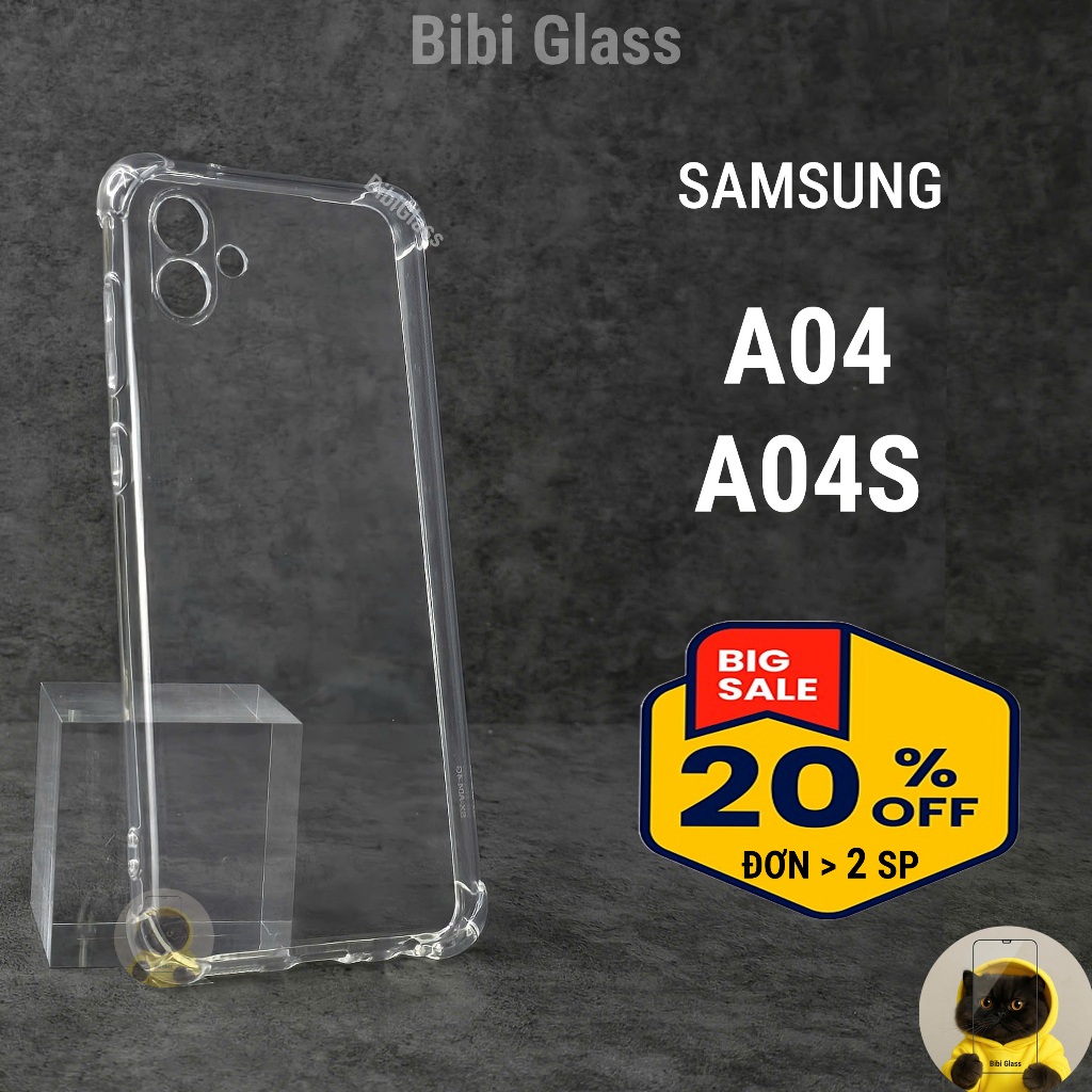 Ốp lưng Samsung A04, A04S silicon trong suốt dẻo cao cấp chống sốc va đập viền cạnh vuông bảo vệ đt
