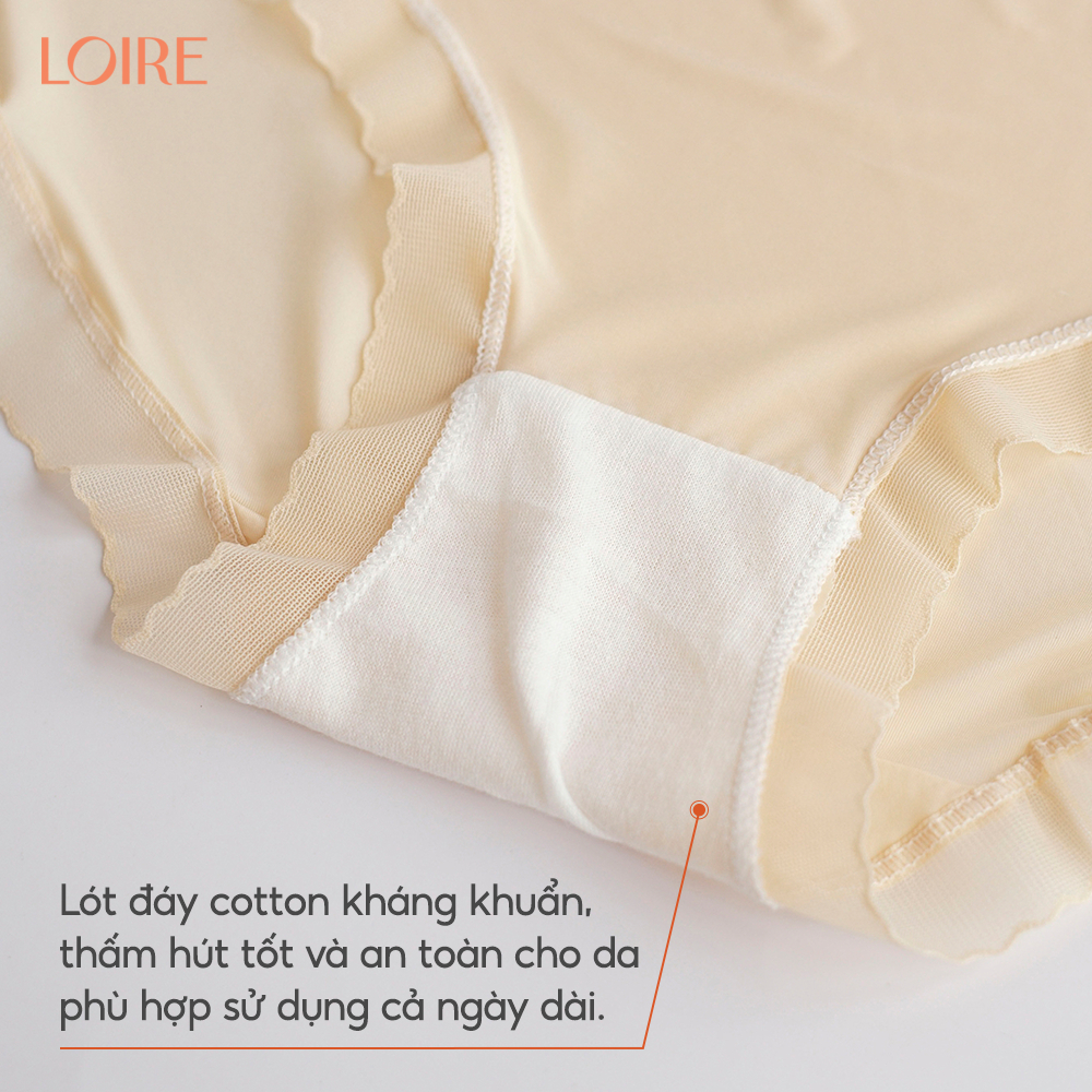 Quần Lót Nữ Su Siêu Mỏng Không Lộ Viền Co Giãn Phối Ren Hoa Thoáng Mát Loirechic QL250500