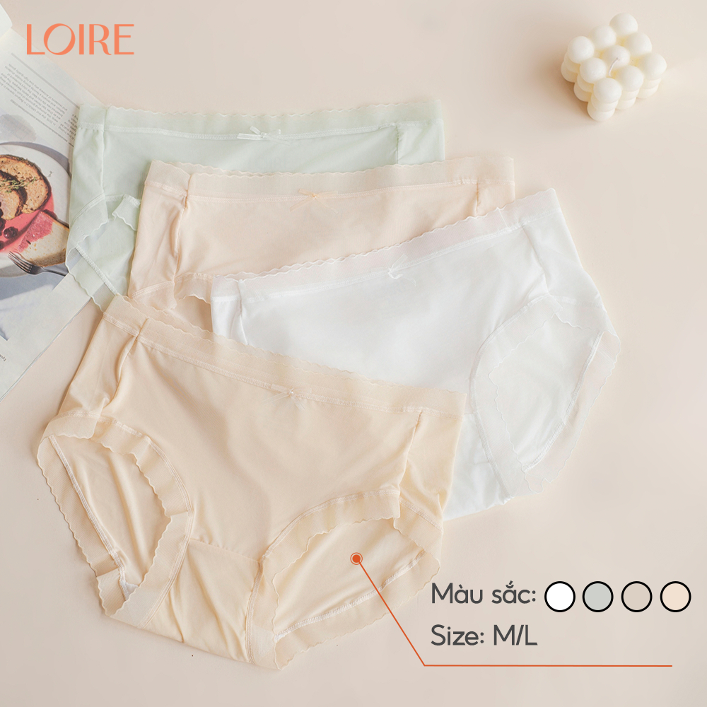 Quần Lót Nữ Su Siêu Mỏng Không Lộ Viền Co Giãn Phối Ren Hoa Thoáng Mát Loirechic QL250500