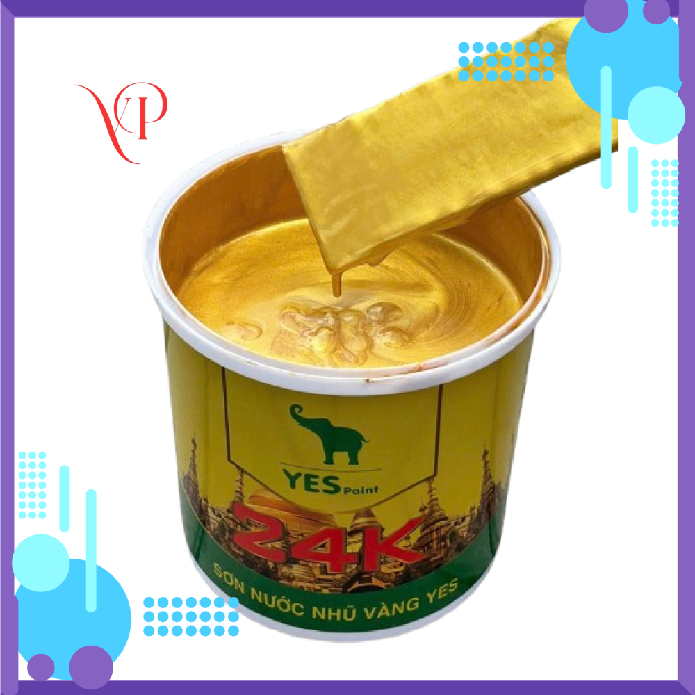 {Lon 200gram} Sơn Nhũ Vàng Hệ Nước 24K Yes Paint ( Sơn, Vẽ Trang Trí Nghệ Thuật...) Không độc hại