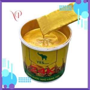 {Lon 200gram} Sơn Nhũ Vàng Hệ Nước 24K Yes Paint ( Sơn, Vẽ Trang Trí Nghệ Thuật...) Không độc hại