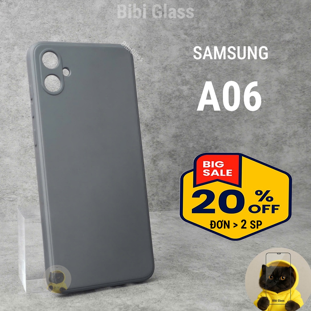 Ốp lưng Samsung A06 4G 5G viền vuông nhựa dẻo tpu đen bảo vệ cam điện thoại bibi glass
