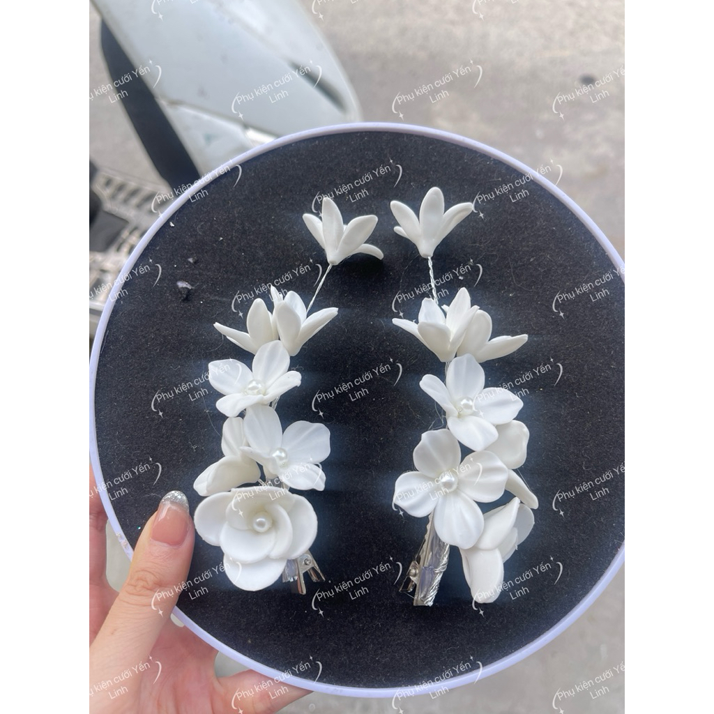 🔥🔥🔥Kẹp cài tóc cô dâu xinh hai màu đỏ và trắng-TH1029|PHUKIENCUOIYENLINH
