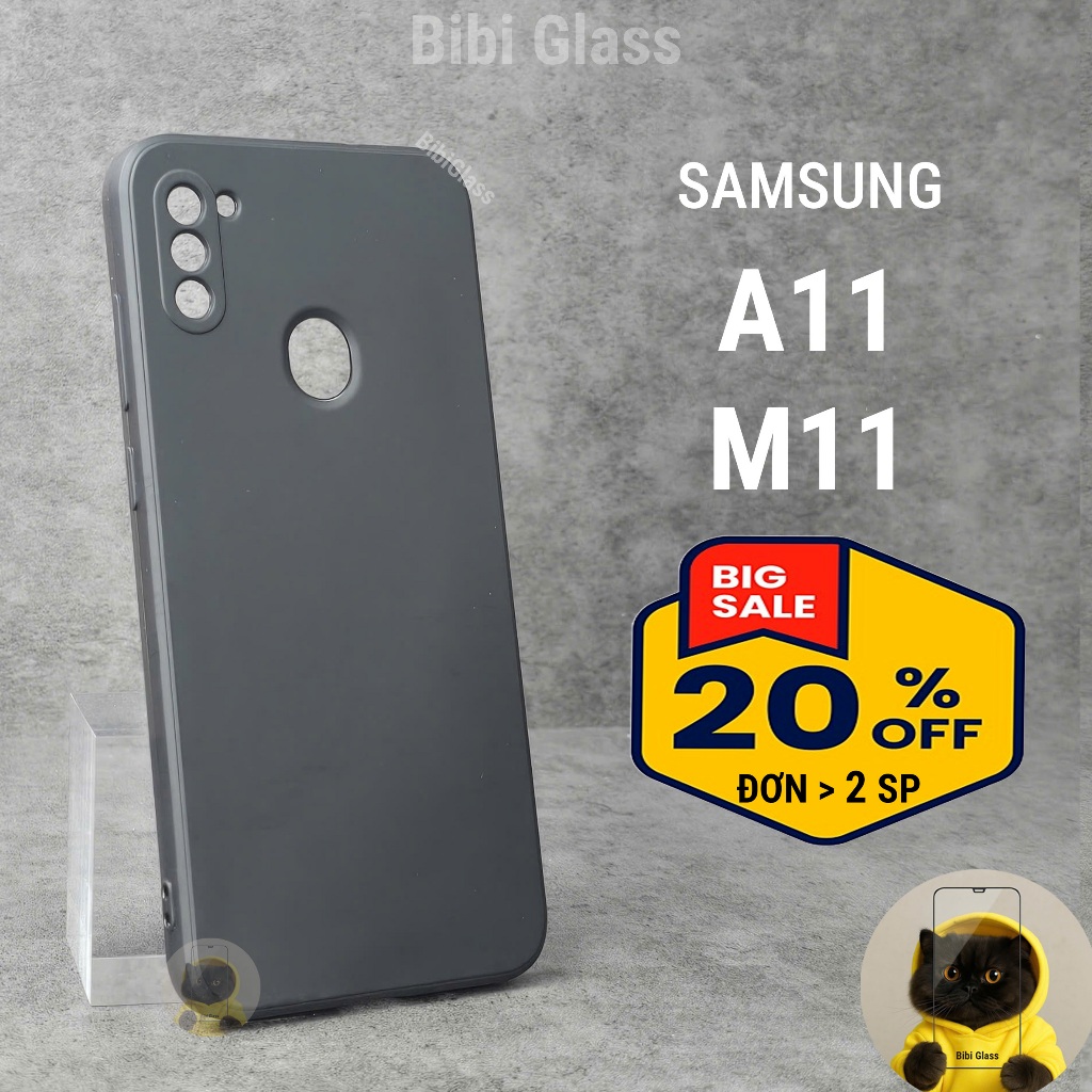 Ốp lưng Samsung A11, M11 bảo vệ cam điện thoại toàn diện viền cạnh vuông nhựa dẻo tpu BIBI
