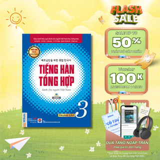 Sách Giáo trình Tiếng Hàn tổng hợp trung cấp 3 Bản màu - Mcbooks Chính Hãng