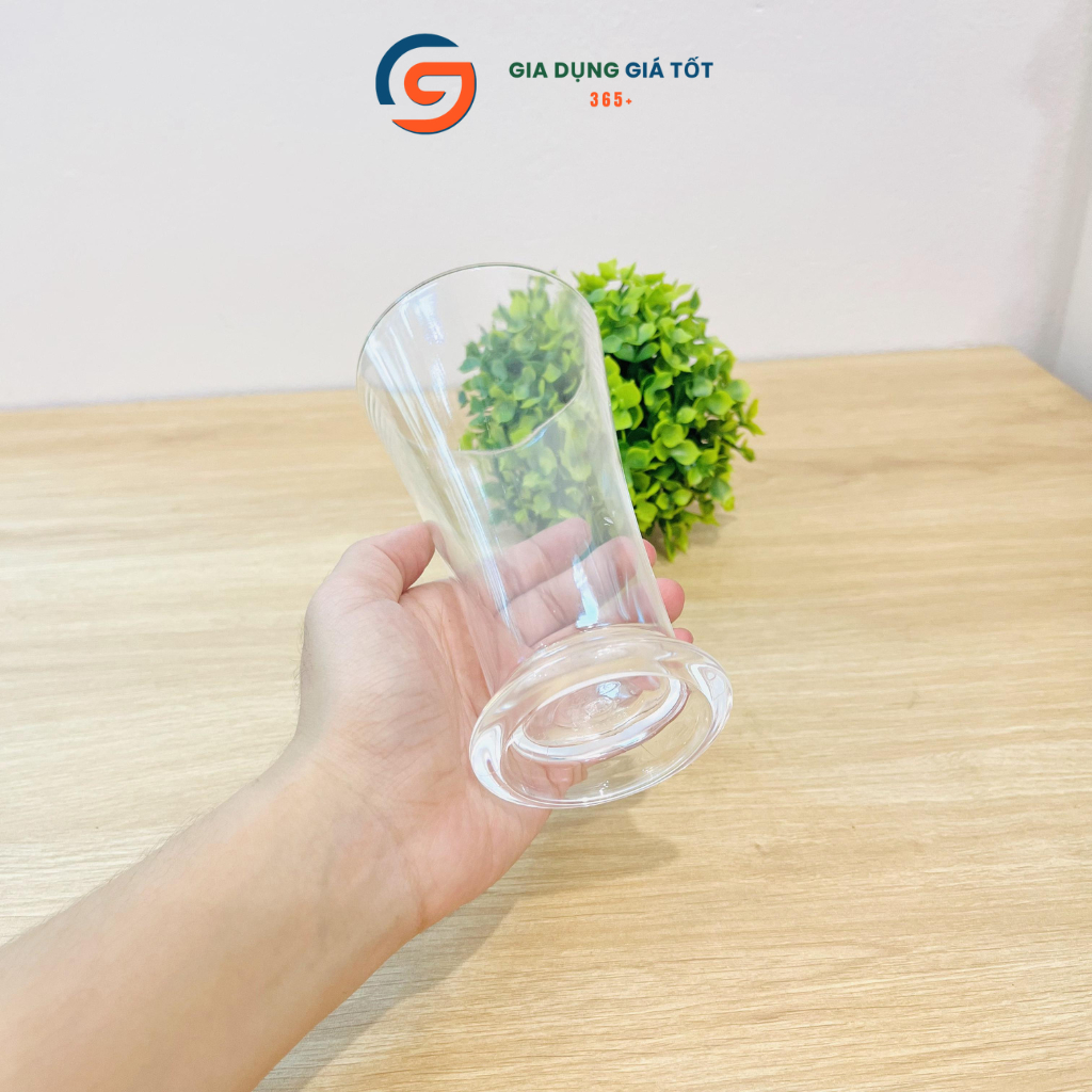 Ly nhựa trong suốt dáng cao Song Long -ly giả thủy tinh uống bia, nước ép, sinh tố
