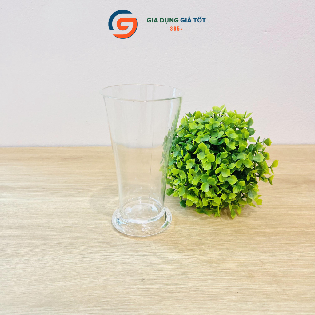 Ly nhựa trong suốt dáng cao Song Long -ly giả thủy tinh uống bia, nước ép, sinh tố