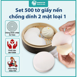 Set 500 tờ giấy nến chống dính 2 mặt loại 1 - dùng lót bánh bao, không thấm nước