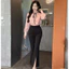 Áo sơ mi nữ tơ cổ bèo pha nơ cổ style hàn quốc A2569 Kymie