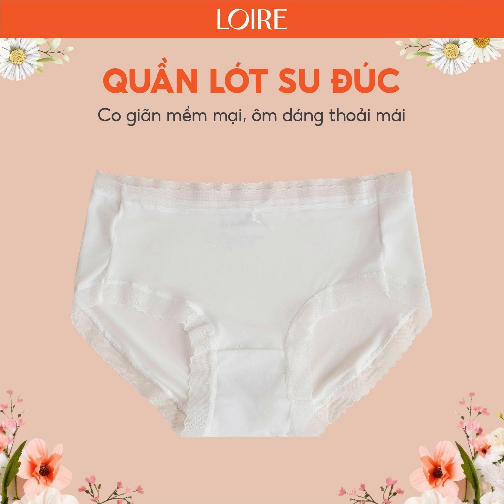 Quần Lót Nữ Su Siêu Mỏng Không Lộ Viền Co Giãn Phối Ren Hoa Thoáng Mát Loirechic QL250500