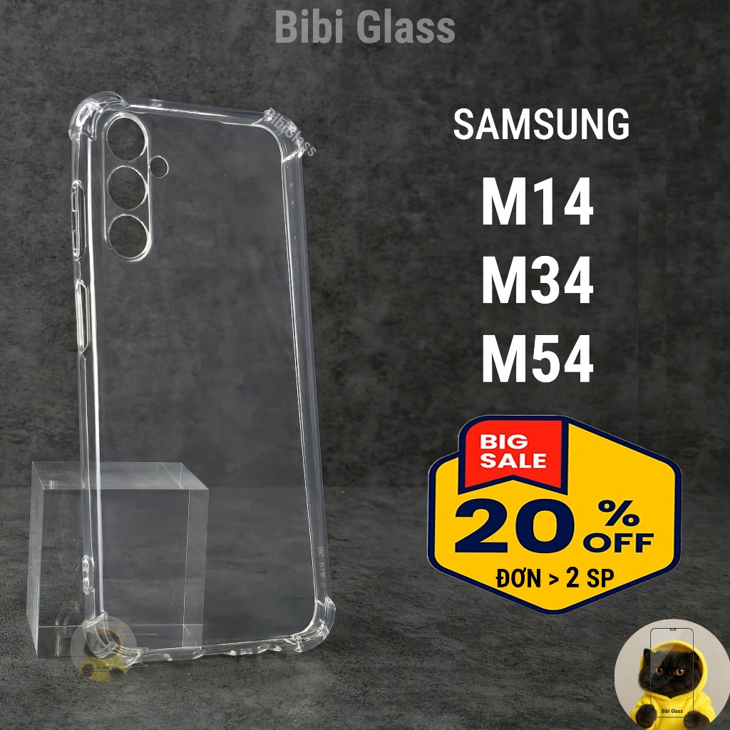 Ốp lưng Samsung M14, M34, M54 5G silicon trong suốt dẻo cao cấp chống sốc bảo vệ cam điện thoại bibi