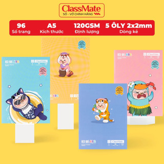 Combo 10 Tập Ô Li Miền Nam A5 80/100GSM Classmate Đa Dạng Mẫu Mã, Vở 4 Ô Ly Chống Thấm Cho Học Sinh, Sinh Viên