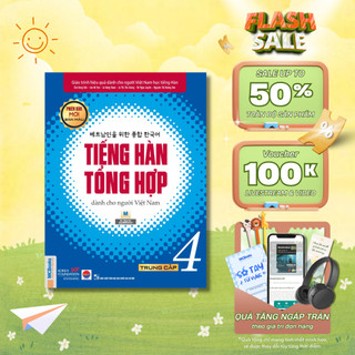 Sách - Giáo trình Tiếng Hàn Tổng hợp Trung cấp 4 - Bản màu Mcbooks Chính Hãng