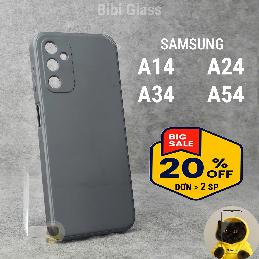 Ốp lưng Samsung A14, A24, A34, A54 bảo vệ cam điện thoại toàn diện cạnh vuông nhựa dẻo tpu bibi