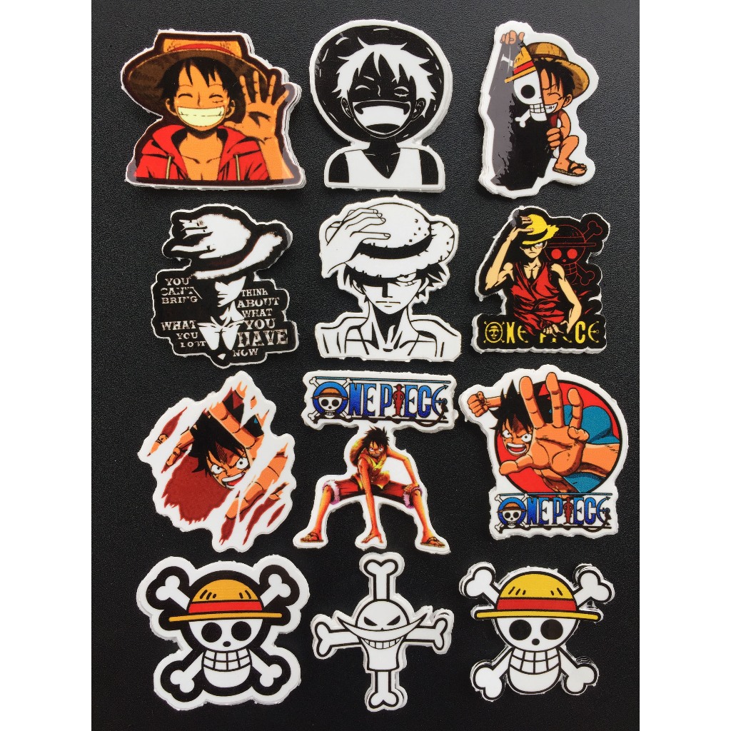 Bán lẻ hình dán Monkey D. Luffy. Decal Sticker chống nước. One piece Mũ Rơm