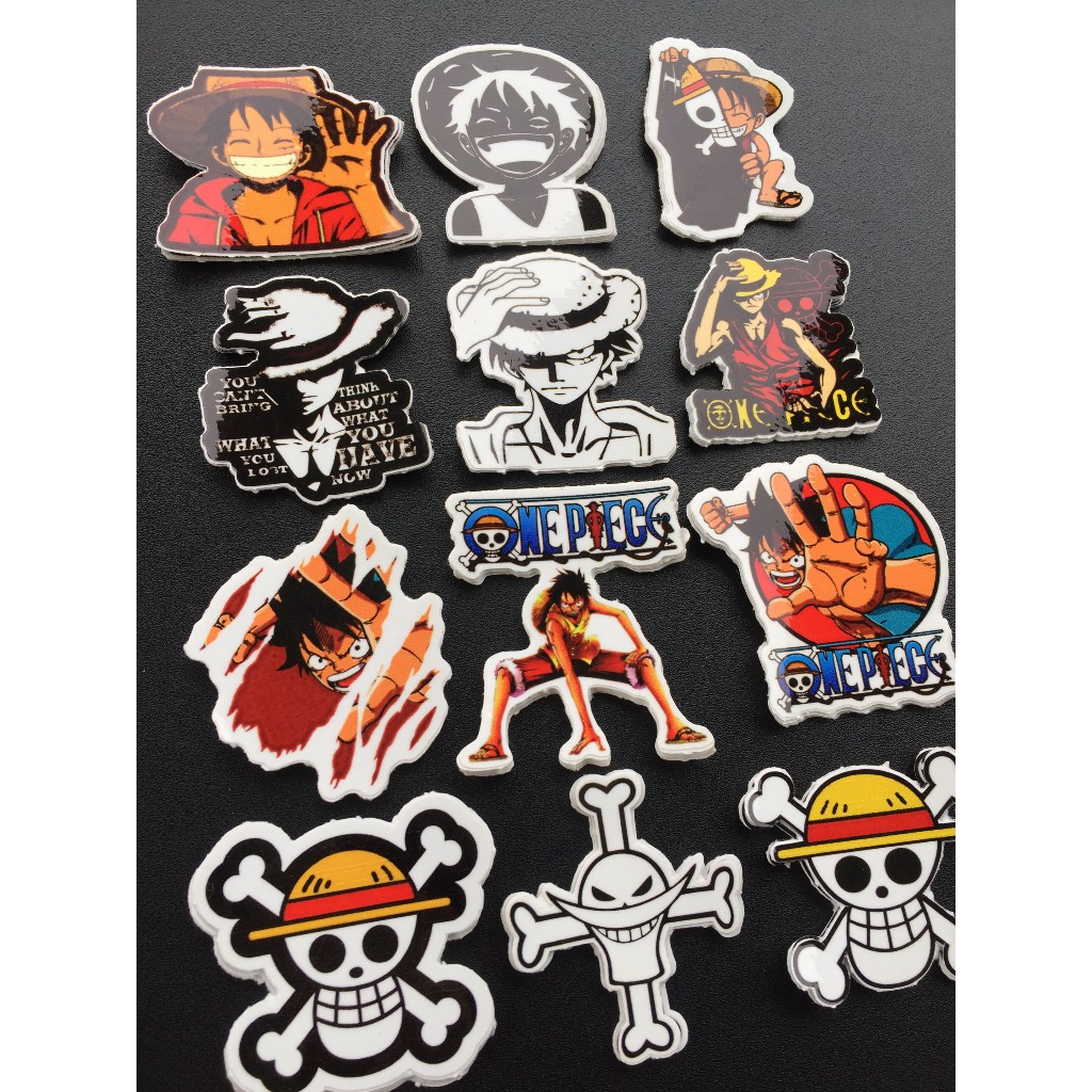 Bán lẻ hình dán Monkey D. Luffy. Decal Sticker chống nước. One piece Mũ Rơm
