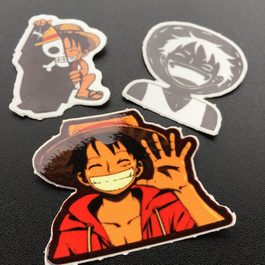 Bán lẻ hình dán Monkey D. Luffy. Decal Sticker chống nước. One piece Mũ Rơm