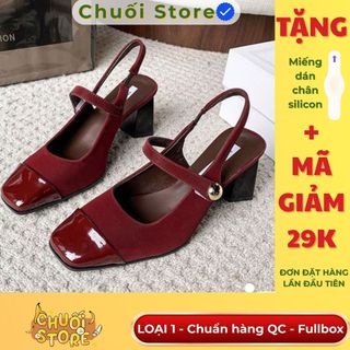 Giày cao gót nữ da PU tổng hợp dệt vải đế cao su dịu dàng nữ tính thanh lịch đáng yêu