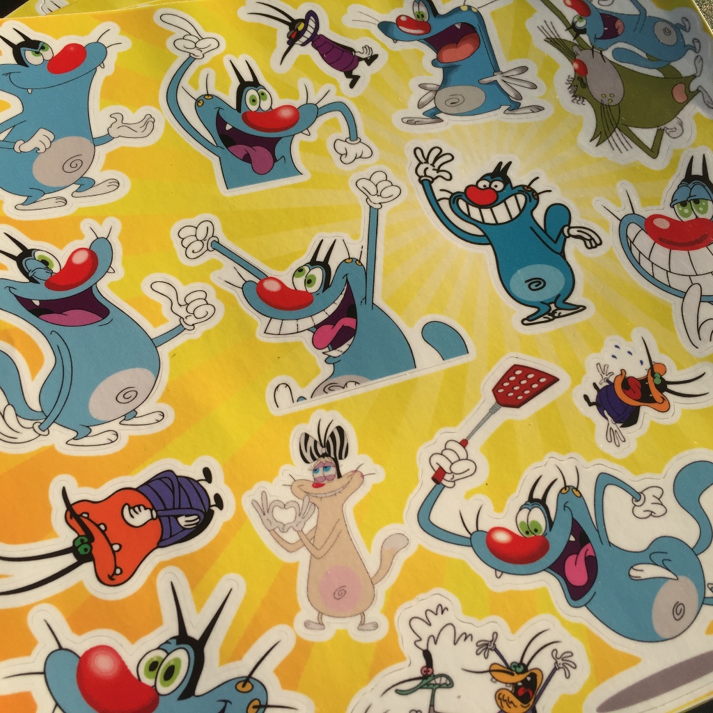 Trọn bộ logo Oggy. Hình dán chống nước, sticker sắc nét.