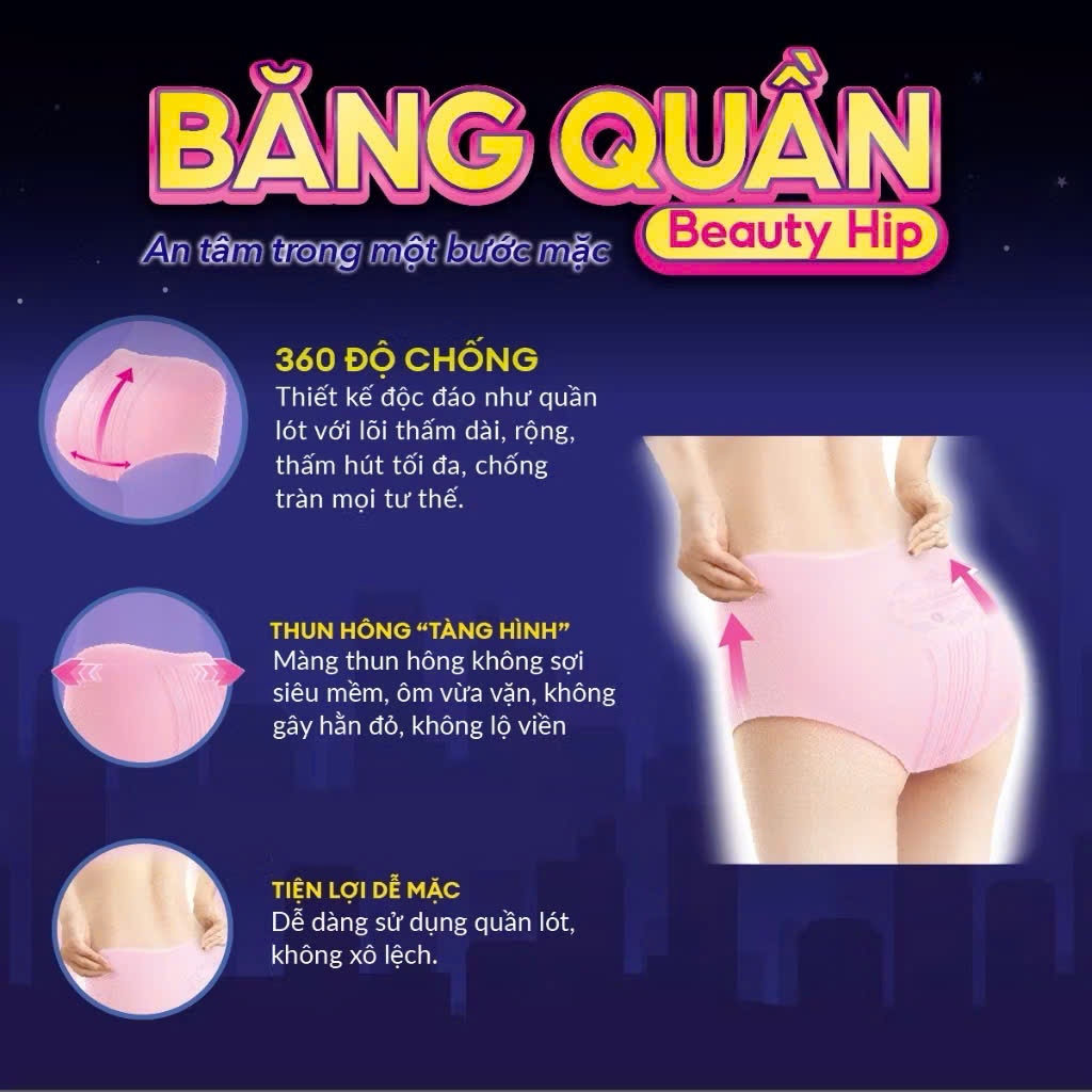 Combo 5 gói Diana Băng Quần Beauty Hip size M-L 5 chiếc/gói