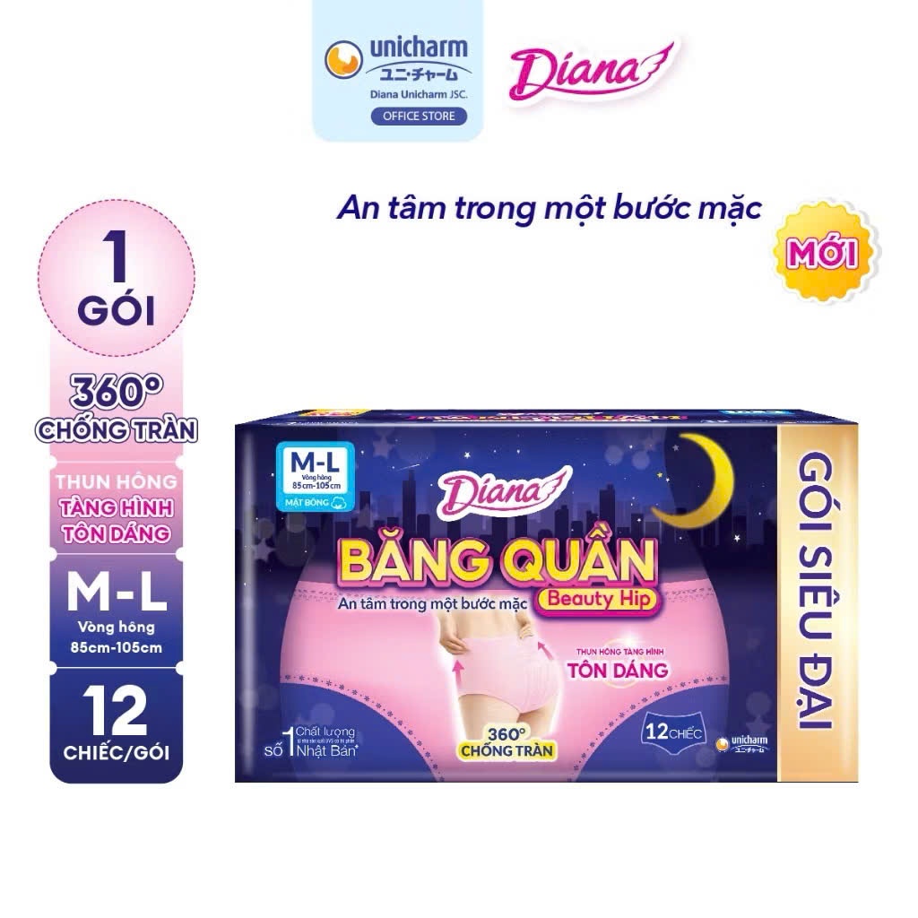 Combo 5 gói Diana Băng Quần Beauty Hip size M-L 5 chiếc/gói
