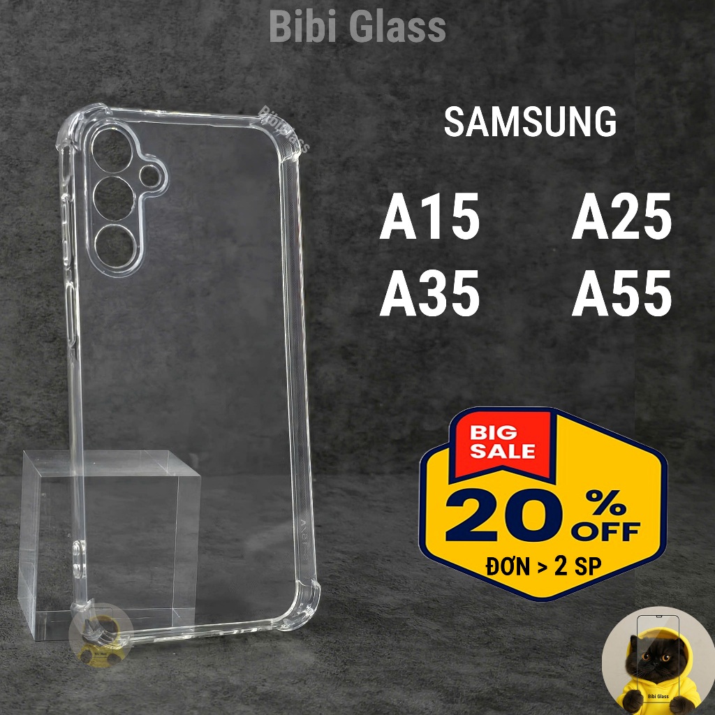 Ốp lưng Samsung A15 / A25 / A35 / A55 5G silicon trong suốt dẻo cao cấp chống sốc bảo vệ cam đt