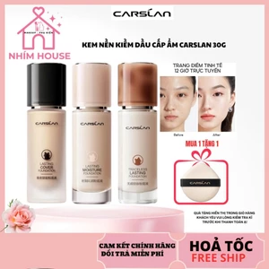 Kem nền CARSLAN 4.0 Dạng lỏng kiềm dầu cấp ẩm che phủ tốt chất mịn lỳ 24h 30g | NHÍM HOUSE