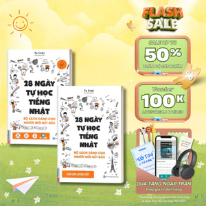 Sách - Combo 2 Cuốn 28 Ngày Tự Học Tiếng Nhật Dành Cho Người Mới Bắt Đầu ( Dùng App ) Mcbooks