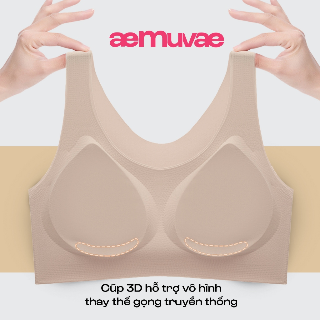 Bra, Áo ngực nữ không viền Basic Comfort mỏng nhẹ, mút 3D 2cm, mát mịn thoải mái -Muvae (aeMuvae)