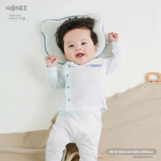 Bộ sơ sinh cài chéo hrnee cho bé 0-6m