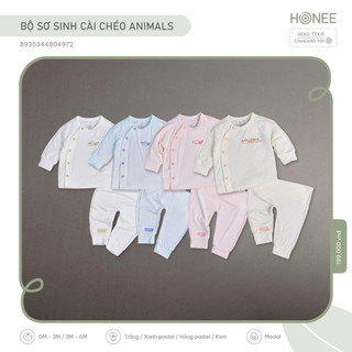 Bộ sơ sinh cài chéo hrnee cho bé 0-6m