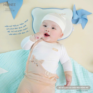 Bộ sơ sinh cài chéo hrnee cho bé 0-6m