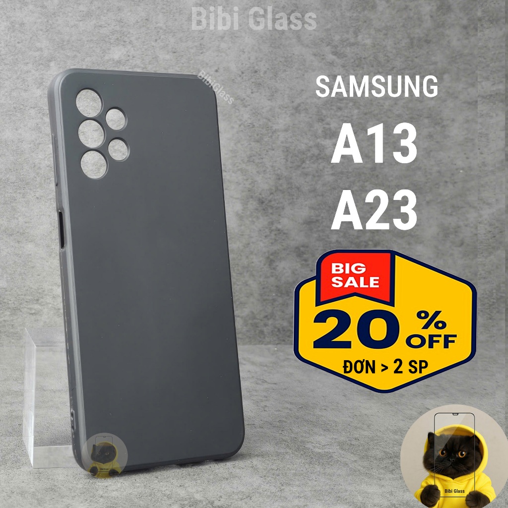 Ốp lưng Samsung A13, A23 bảo vệ cam điện thoại toàn diện cạnh vuông nhựa dẻo tpu bibi