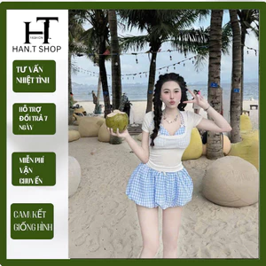 Set Bikini đi biển ba món VÁY BÍ tiểu thư HAN.T SHOP