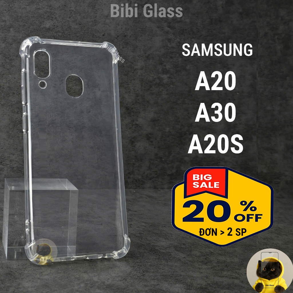 Ốp lưng Samsung A20 / A30 / A20S silicon trong suốt dẻo cao cấp chống sốc bảo vệ cam điện thoại