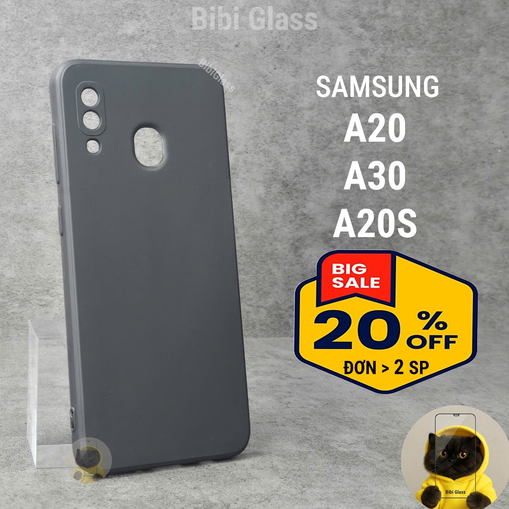 Ốp lưng Samsung A20, A30, A20S bảo vệ cam điện thoại toàn diện cạnh vuông nhựa dẻo tpu bibi