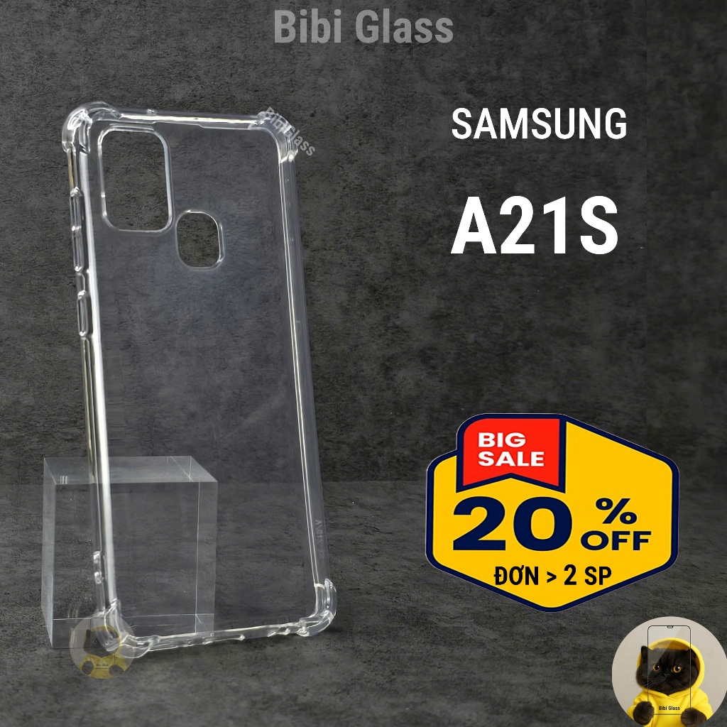 Ốp lưng Samsung A21S silicon trong suốt dẻo cao cấp chống sốc va đập cạnh vuông bảo vệ điện thoại