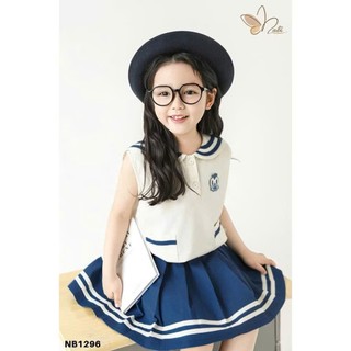 [B&G] Sét váy áo cổ sen kèm chân váy xếp ly cá tính bé đi học đi chơi cho bé gái từ 12-45kg