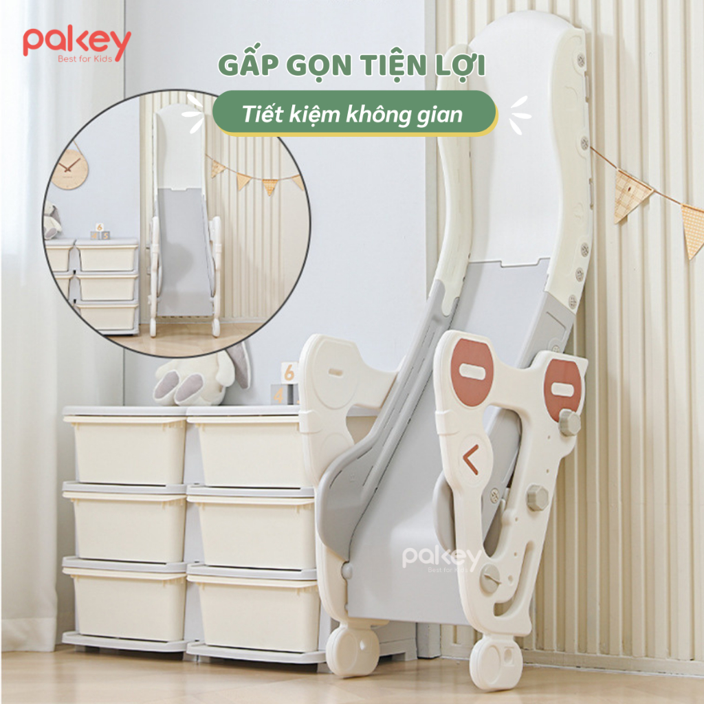 [HỎA TỐC HCM] Cầu Trượt Cho Bé Tặng Kèm Bóng Rổ + Vòng Ném, Cầu Trượt Gấp Gọn Tiện Lợi Mẫu Mới Nhất 2026