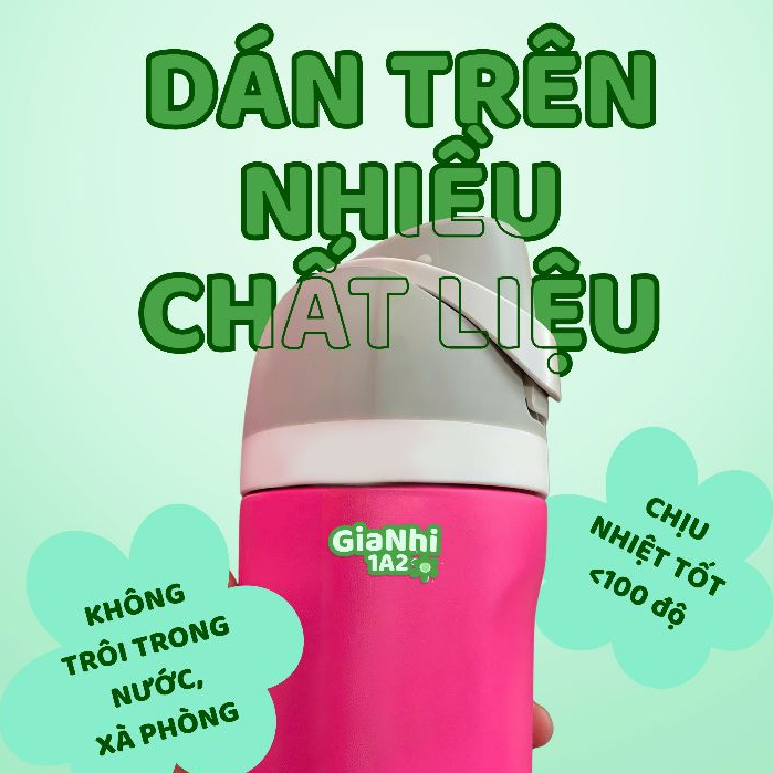 Nhãn tên sticker in theo yêu cầu cho bé dán đồ dùng học tập văn phòng ...