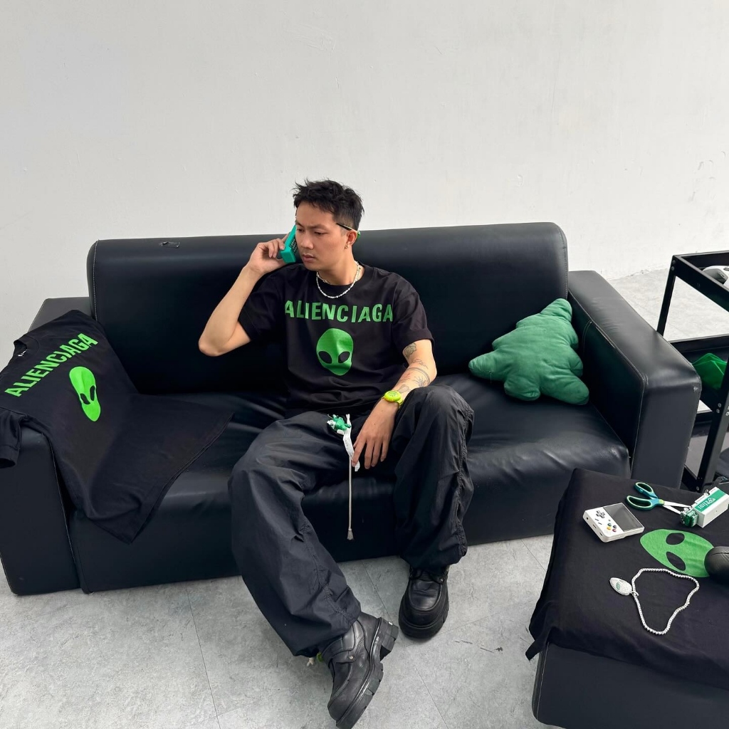 REDLABEL Áo Thun ALIENCIAGA Tshirt, Áo Phông Nam Nữ Form Rộng TS19