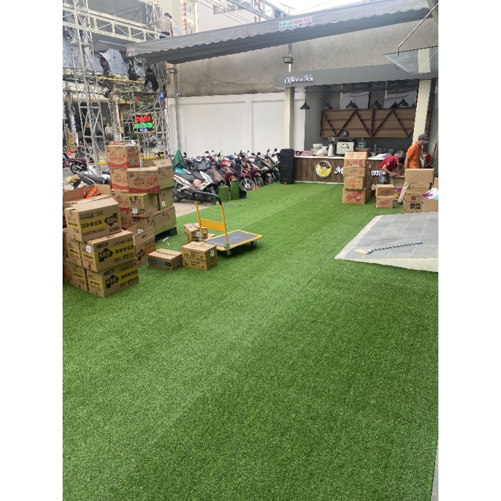 Combo 10m2(2m x 5m) Thảm cỏ nhân tạo 2cm đế PU không bụi trang trí sân vườn, trải sàn và dán tường
