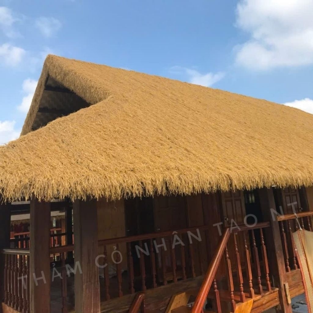 Combo 1m2(1m x 1m) Thảm rơm nhân tạo trải mái, lợp chồi lều trại resort,  trang trí nhà vườn