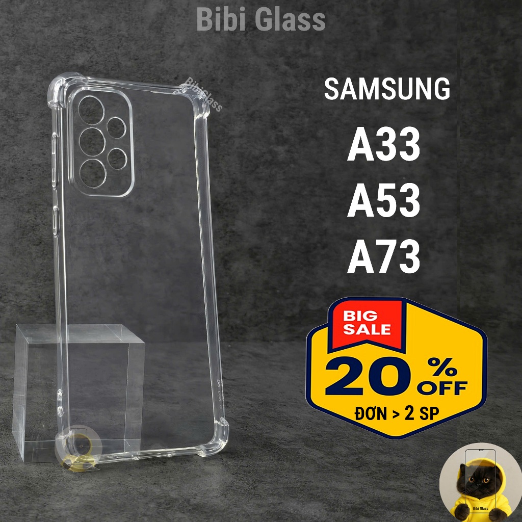 Ốp lưng Samsung A33, A53, A73 5G silicon trong suốt dẻo cao cấp chống sốc bảo vệ cam đt BIBI