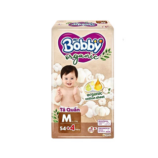 [Combo 2 gói/4 gói] Tã Bobby Organic ban ngày & ban đêm – Bề mặt hữu cơ, êm ái & thấm hút tối ưu